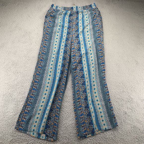 Knox Rose Women XXL Boho Pull On Pants Floral Wide Leg Bohemian Hippy Festival - Picture 10 of 16
